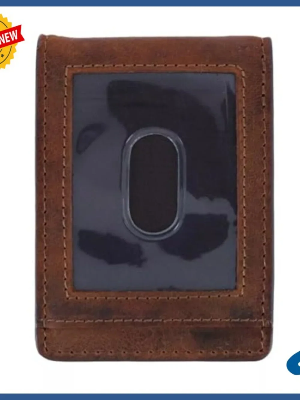 Men's Genuine Leather Wallet Money Clip Style ID Window Card Slots